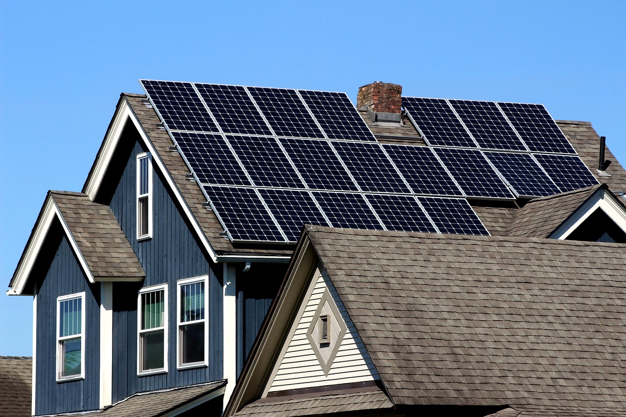 house, solar panels, architecture